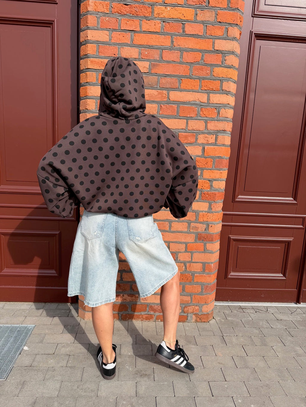Bluza grochy kropki z kapturem 100 procent bawełna