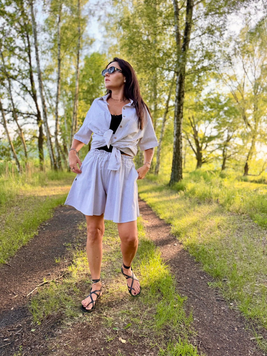Komplet z bawełny koszula i spodenki