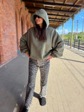 BLUZA OCIEPLANA APOLONIA Z KAPTUREM bawełniana kolor khaki