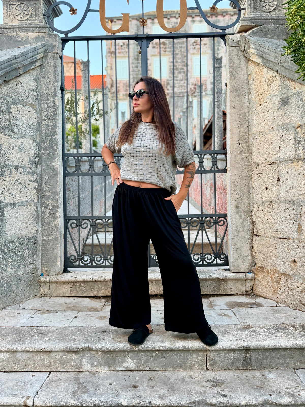 BLUZKA SWETER ELIZA krótki rękaw