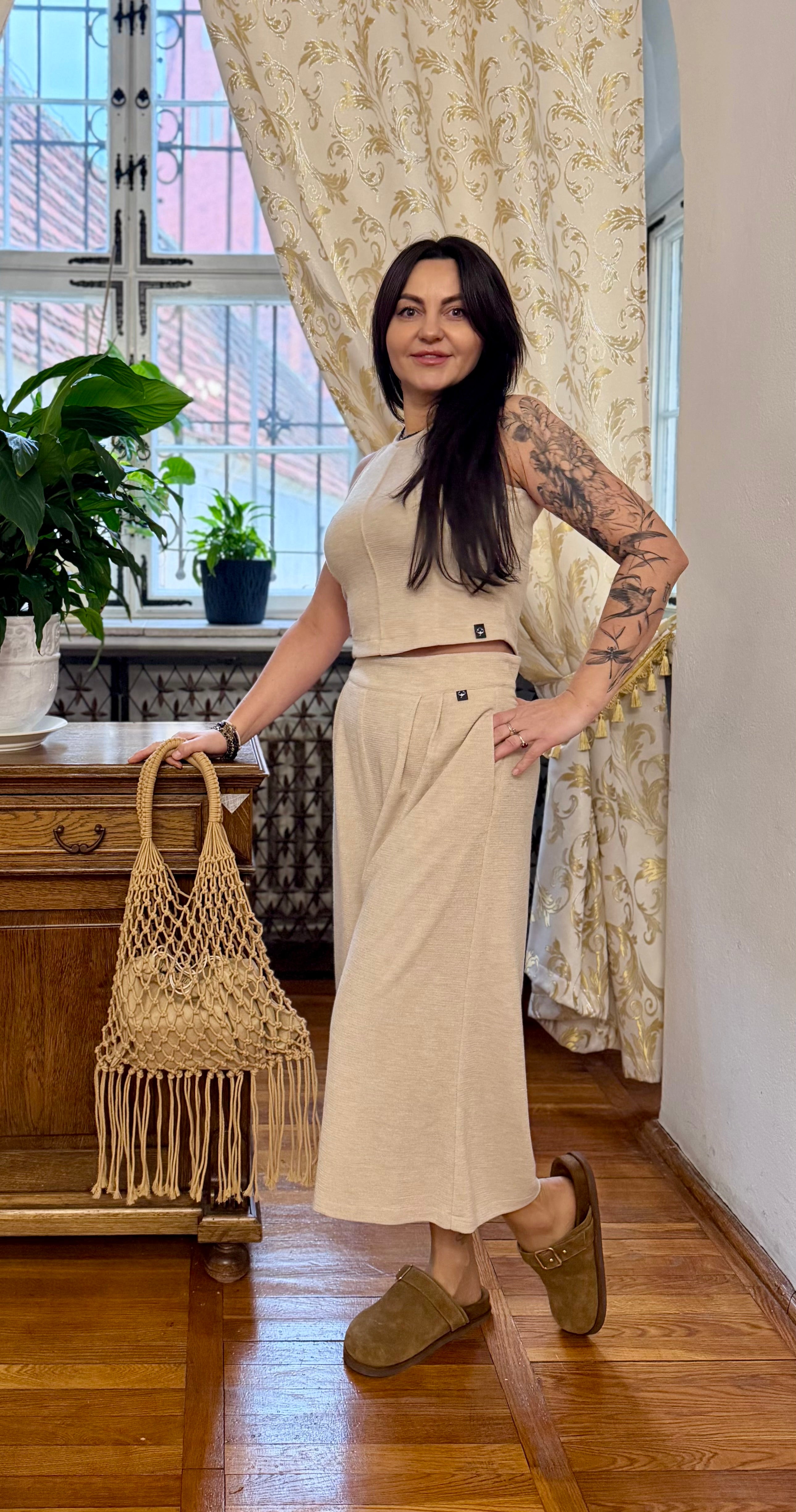 Spodnie NADA KREMOWE