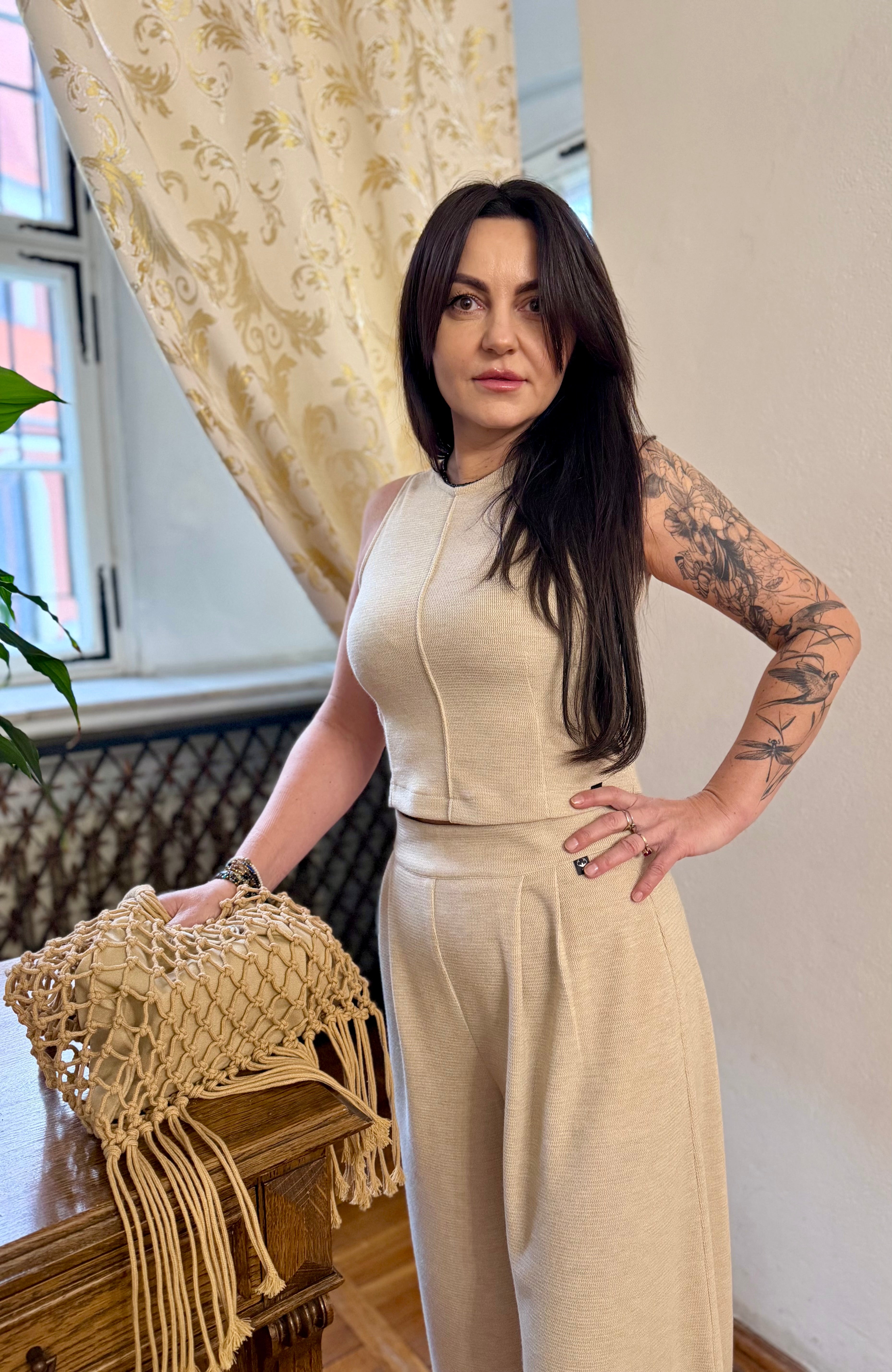 Top dzianinowy MIA KREMOWY
