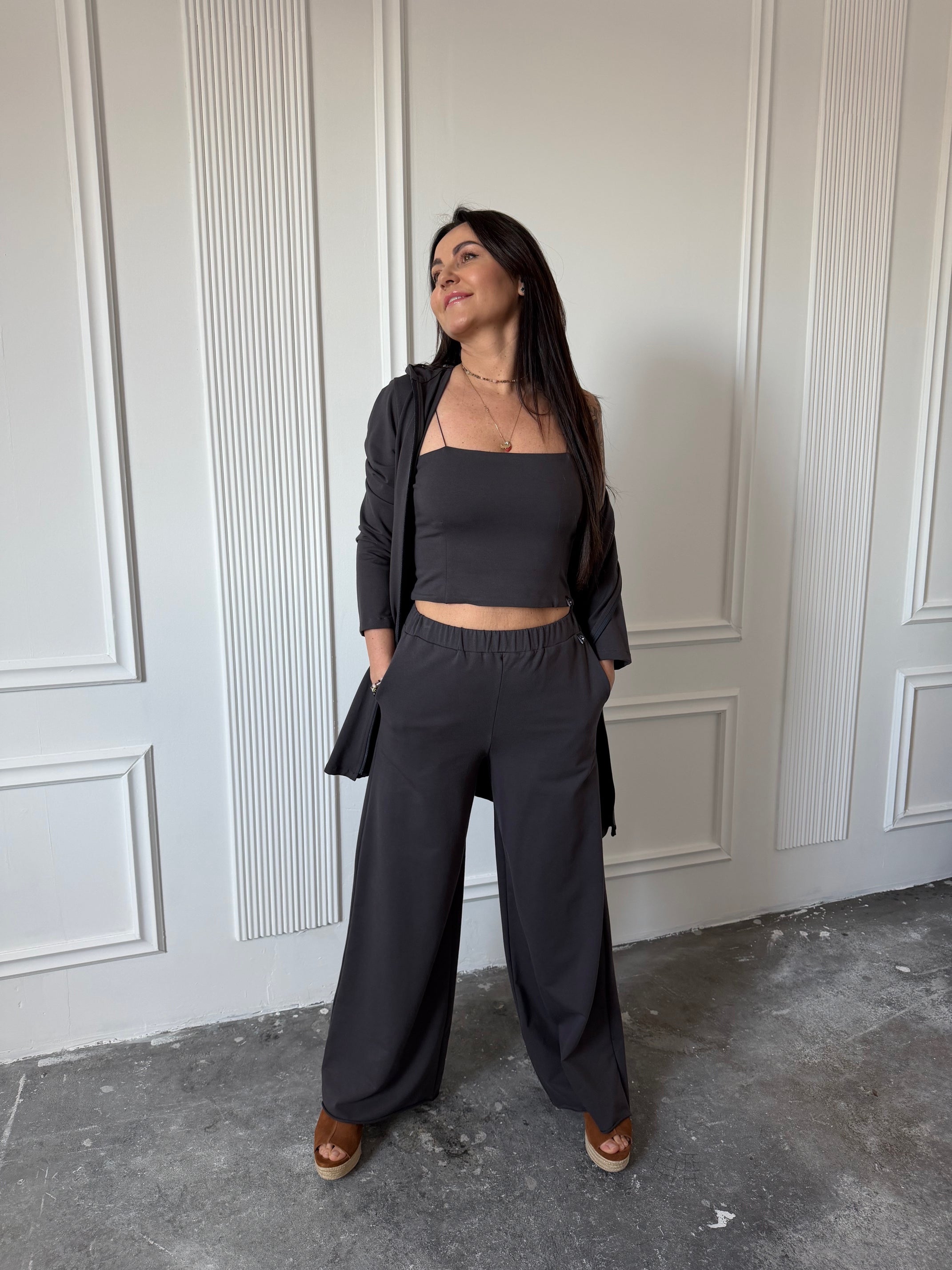 Dres TAMARA antracytowy 100%bawełna