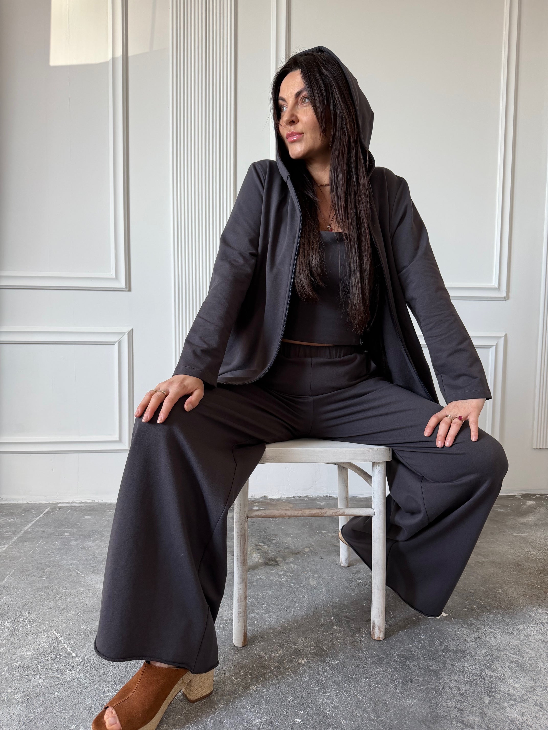 Dres TAMARA antracytowy 100%bawełna