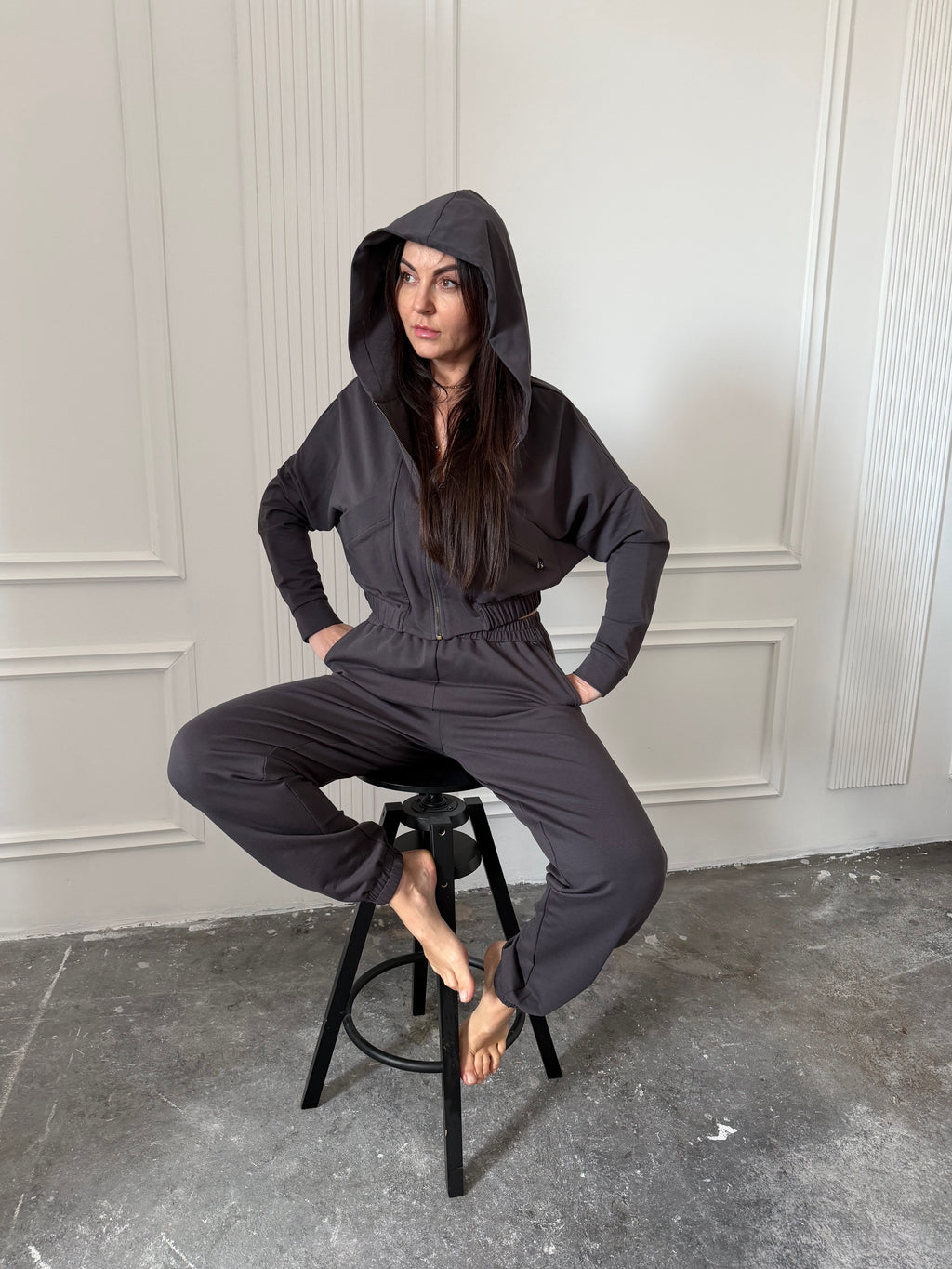 Bluza AMARA antracytowa 100% bawełna