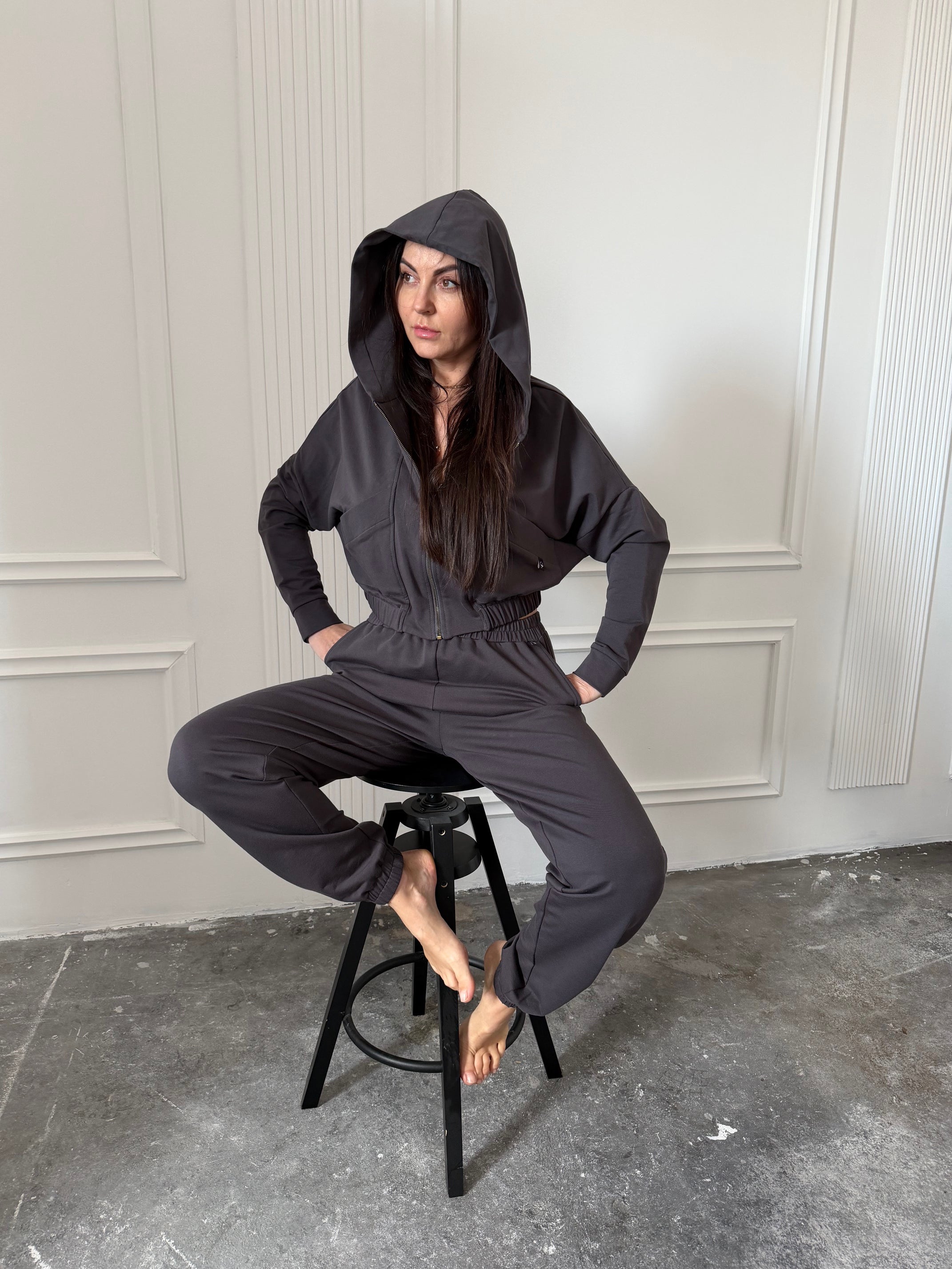 Bluza AMARA antracytowa 100% bawełna