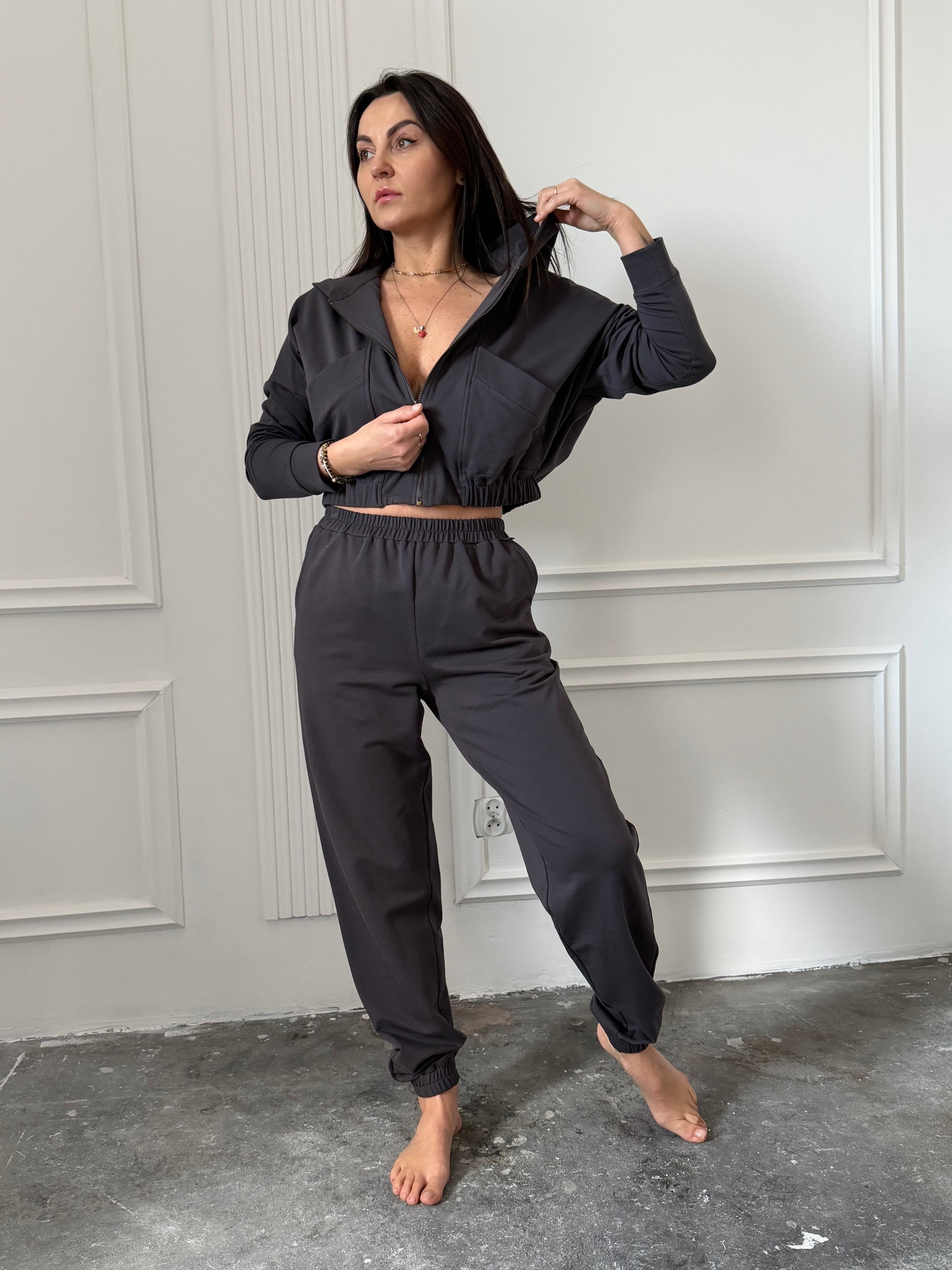 Bluza AMARA antracytowa 100% bawełna