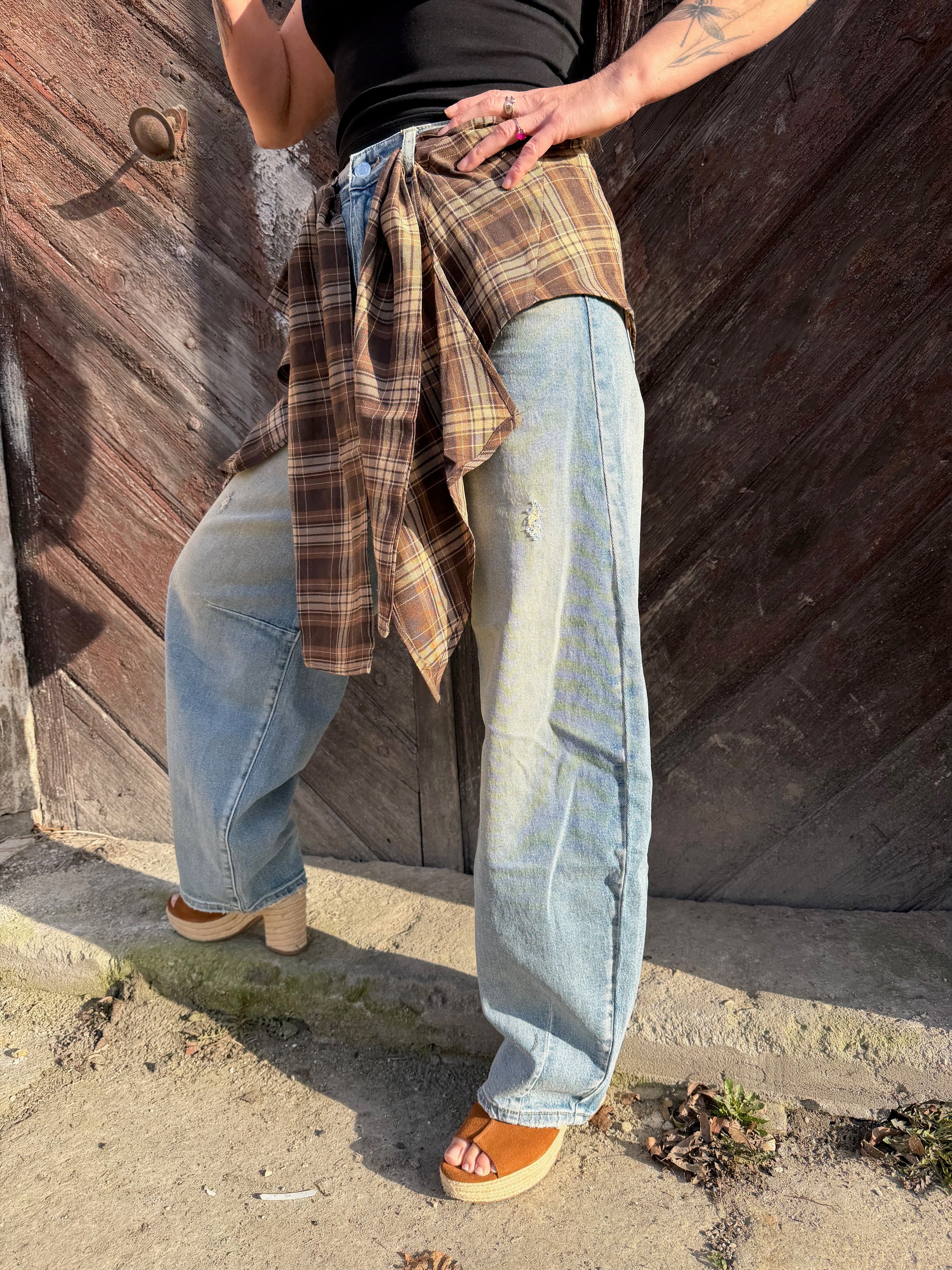 Spodnie Balloon jeans z chustą