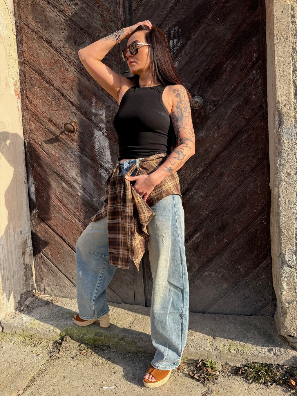 Spodnie Balloon jeans z chustą