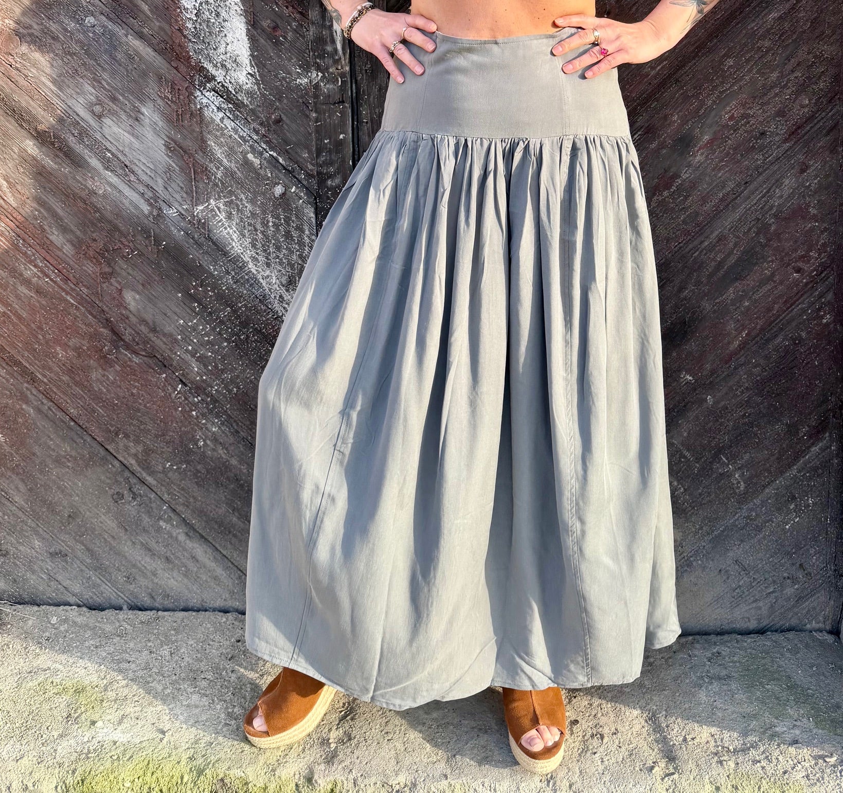Spódnica maxi szara