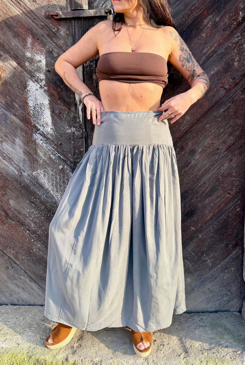 Spódnica maxi szara