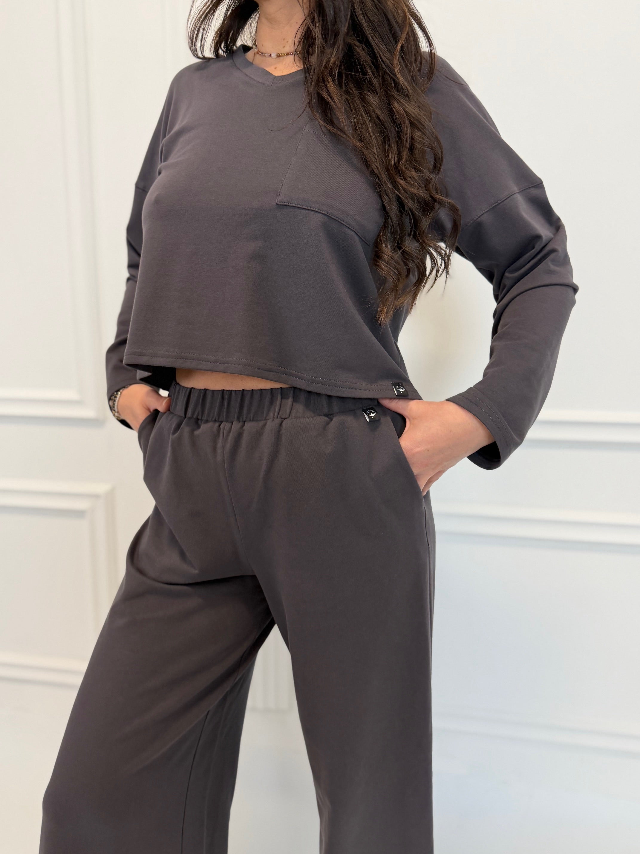 Bluza OMIRA antracytowa 100% bawełna