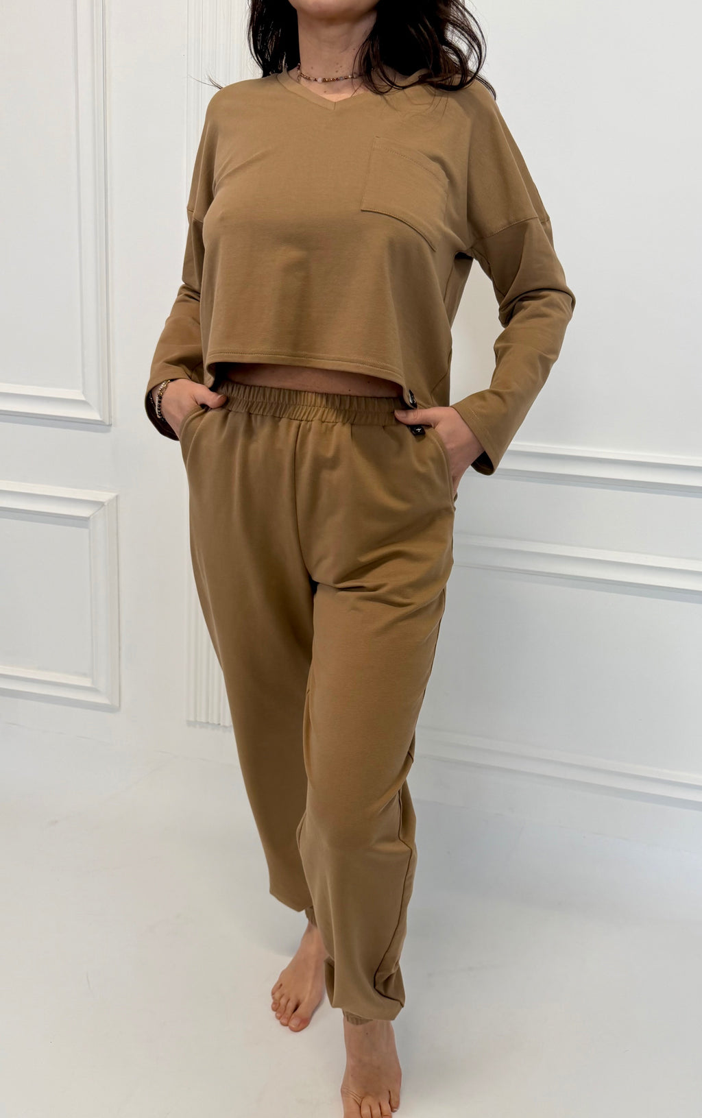 Dres OMIRA  karmelowy 100% bawełna